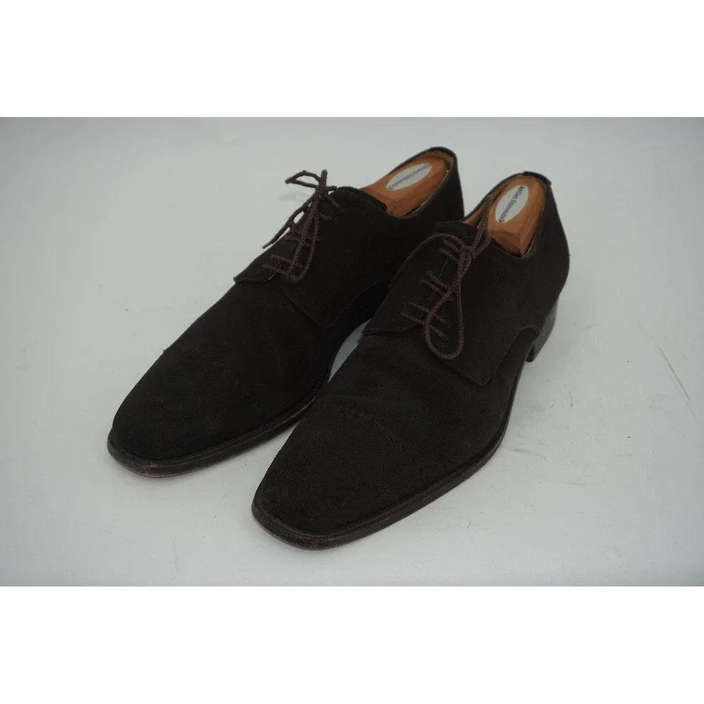 Calzoleria Harris Shoes Brown‎ Suede Derby Dress Barneys NY Italy Men's Size 10